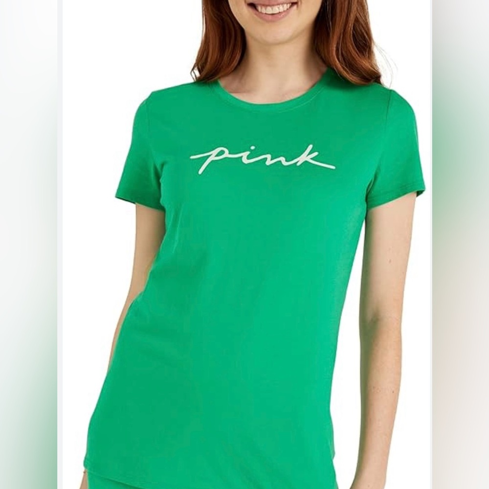 PINK Victoria's Secret Green Short Sleeve Tee